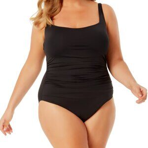 Anne Cole Plus Size Classic Square Neck One-Piece Swimsuit 22W
